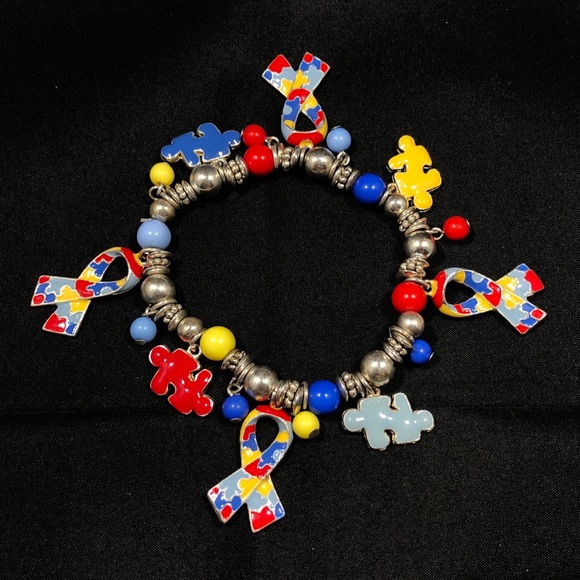 AUTISM AWARENESS BRACELET and 2 PINS - Picture 2 of 6